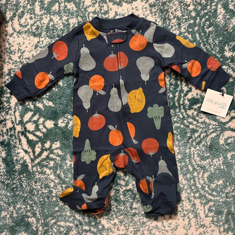 Zipper footed sleeper pajamas Organic!